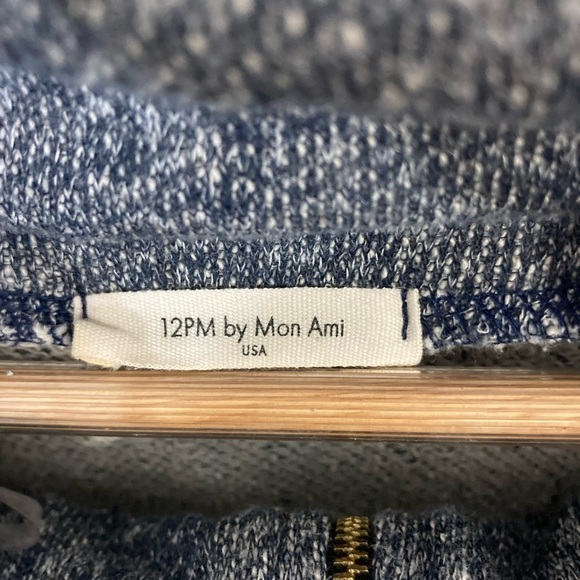 12 PM by Mon Ami sweater sweatshirt small cowl neck dusty blue - Picture 2 of 9